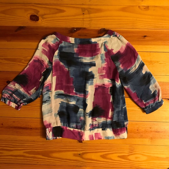 Anne Klein Purple Blue Silk 3/4 Sleeve Blouse, EUC, M - Picture 13 of 15